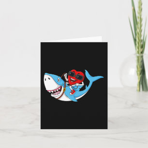 Heart Riding Shark Valentine's Day Fun Boys Girls Karte