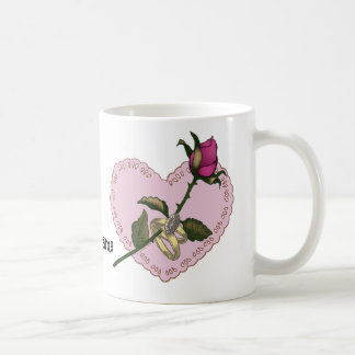 Heart Rings Rose Hochzeit Tasse