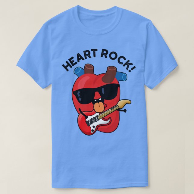 Heart Rock Funny Music Anatomie Pun 1 T-Shirt (Design vorne)