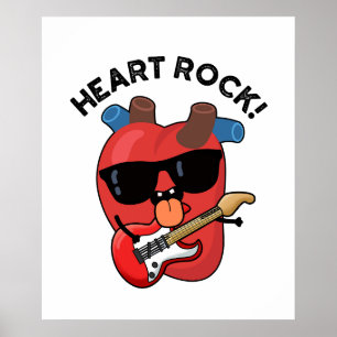 Heart Rock Funny Music Anatomie Pun Poster