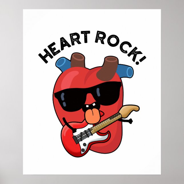 Heart Rock Funny Music Anatomie Pun Poster (Vorne)