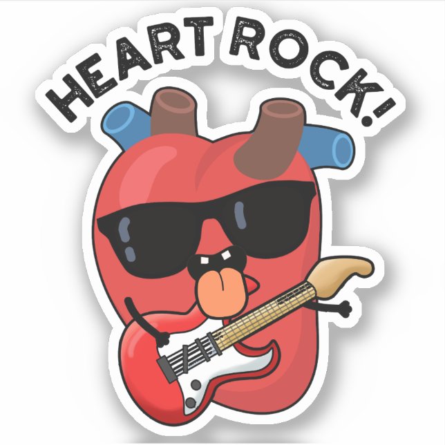 Heart Rock Funny Music Pub Aufkleber (Vorderseite)