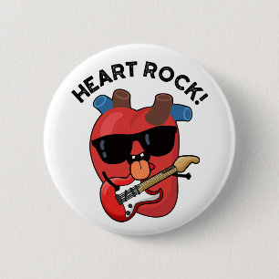 Heart Rock Funny Music Pub Button
