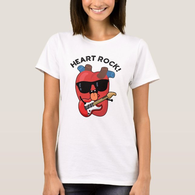 Heart Rock Funny Music Pub T-Shirt (Vorderseite)
