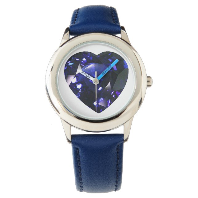 Heart Sapphire Blue Armbanduhr (Vorderseite)