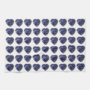 Heart Sapphire Blue Geschirrtuch