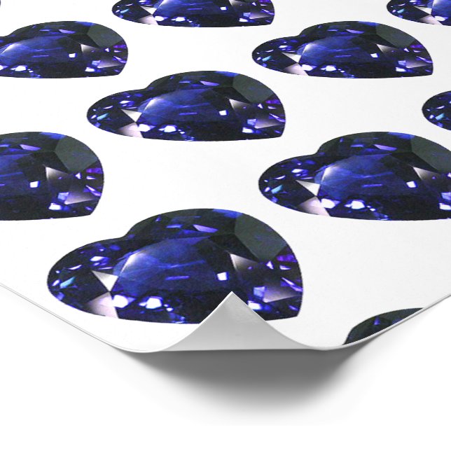 Heart Sapphire Blue Poster (Ecke)