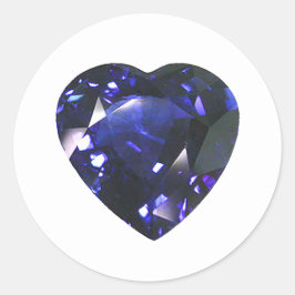 Heart Sapphire Blue Runder Aufkleber