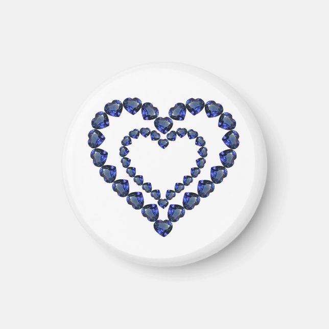 Heart Sapphire Gemstone Magnet (Vorne)
