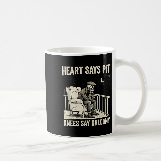 Heart Says T Knees Say Balcony Funny Old Men Music Kaffeetasse (Rechts)