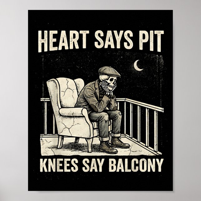 Heart Says T Knees Say Balcony Funny Old Men Music Poster (Vorne)