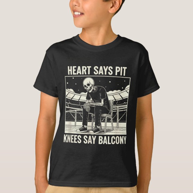 Heart Says T Knees Say Balcony Shirt Funny Skeleto (Vorderseite)