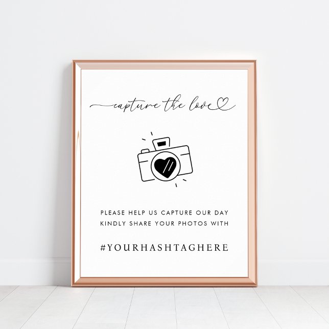 Heart Script Capture the Liebe Camera Wedding Sign Poster (Von Creator hochgeladen)