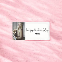 Heart Script Foto Happy Birthday Banner