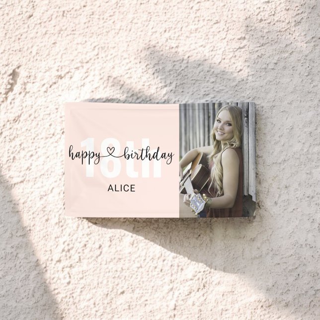 Heart Script Foto Happy Birthday Banner (Von Creator hochgeladen)