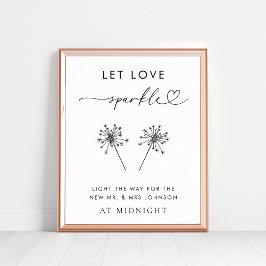 Heart Script Gelassen Liebe Sparkle Wedding Sendof Poster