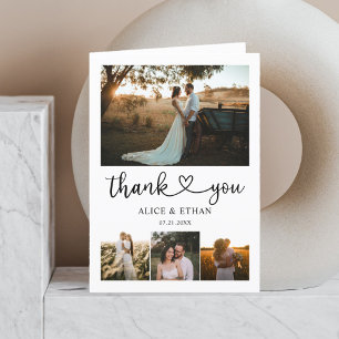 Heart Script Minimalistischen Foto Hochzeit Danke