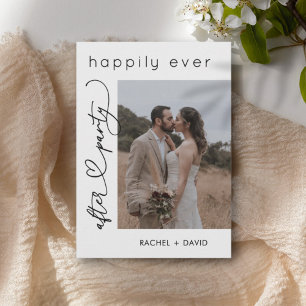 Heart Script Wir haben Foto Hochzeit Empfang Einladung