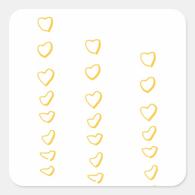 Heart Scroll Quadratischer Aufkleber (Vorderseite)