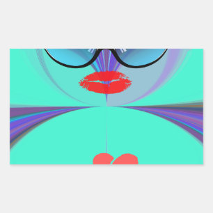 Heart Selfie Rechteckiger Aufkleber