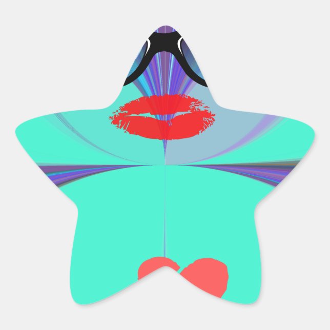 Heart Selfie Stern-Aufkleber (Vorderseite)