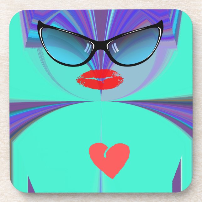 Heart Selfie Untersetzer (Vorderseite)