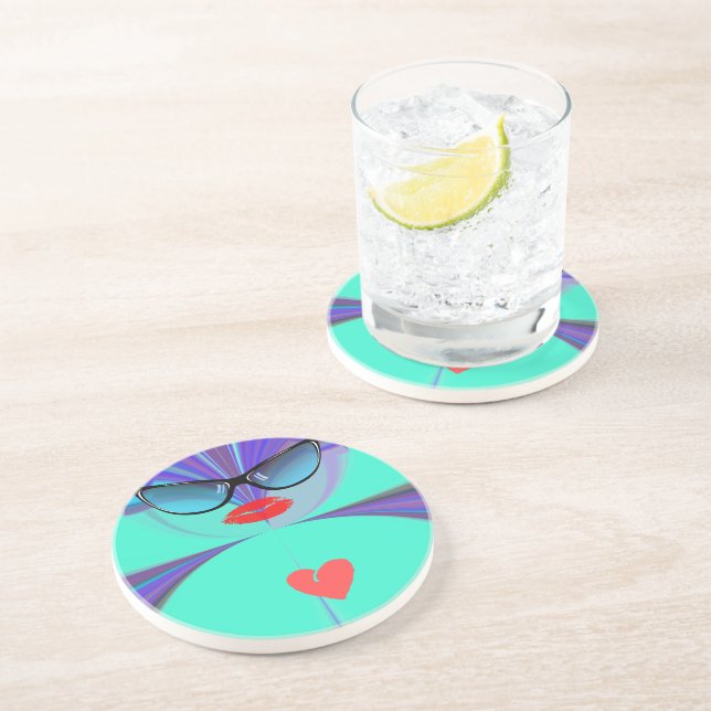 Heart Selfie Untersetzer (Seite)