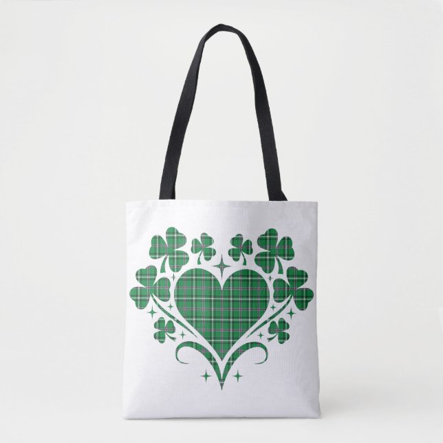 Heart Shamrock Plaid Green Classic Clover (Vorderseite)