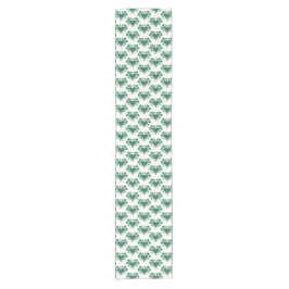 Heart Shamrock Plaid Green Classic Clover Kurzer Tischläufer