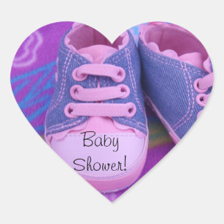 Heart Shape Aufkleber Pink Baby Shoes Babydusche