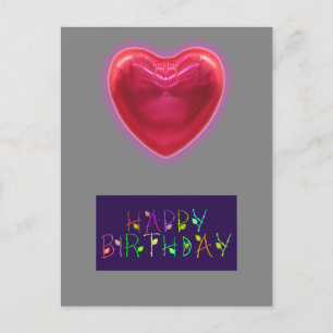 HEART SHAPE BIRTHDAY CARD POSTKARTE
