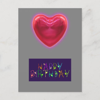 HEART SHAPE BIRTHDAY CARD POSTKARTE