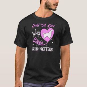 Heart Shape Dog nur ein Mädchen, das irische Sette T-Shirt