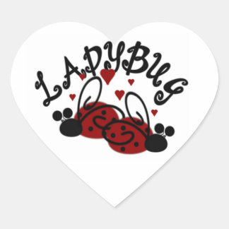 Heart Shape Ladybug Stickers