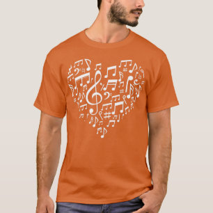 Heart Shape Musical Notes Music Liebhaber Geschenk T-Shirt