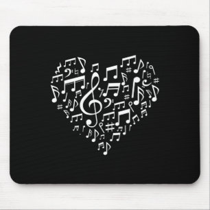 Heart Shape Musical Notes Music Lovers Gifts Valen Mousepad
