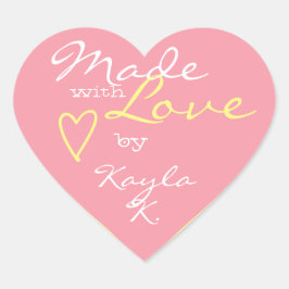 Heart Shape Rahmen Pastel Girly Pink Made with Lie Herz-Aufkleber