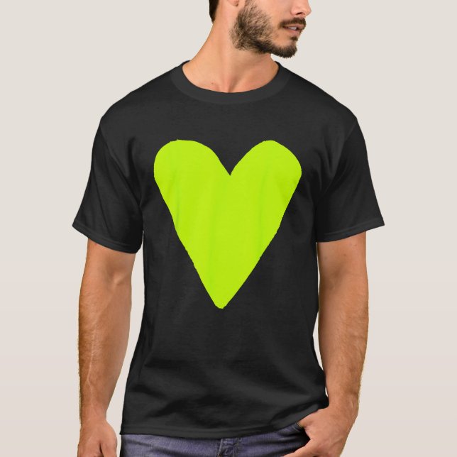 Heart Shape Symbol Love Kindness Peace Lime T-Shirt (Vorderseite)