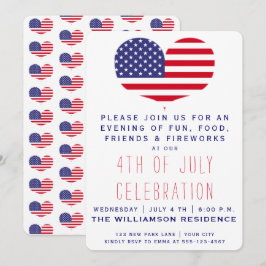 Heart Shaped American Flag | 4. Juli Einladung