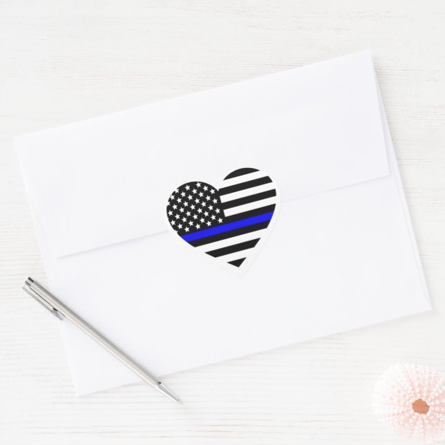 Heart Shaped Aufkleber für die Flag der Polizei (Umschlag)