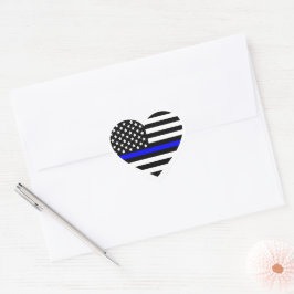 Heart Shaped Aufkleber für die Flag der Polizei