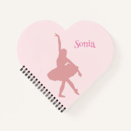 Heart Shaped Ballerina Pink Girls School Notizbuch