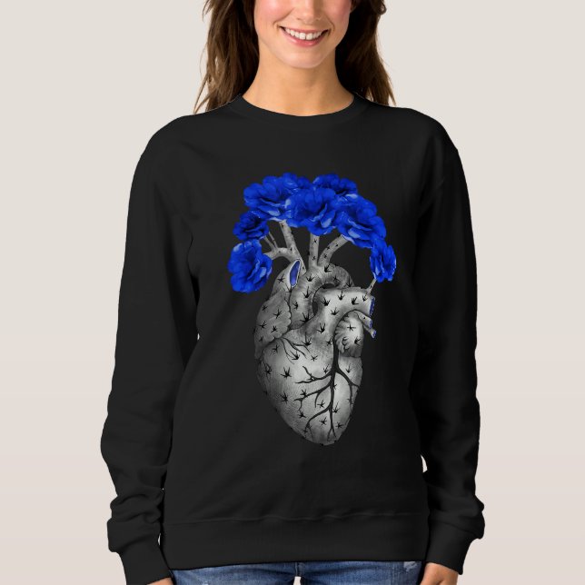Heart shaped cactus  heart shaped succulent blue n sweatshirt (Vorderseite)