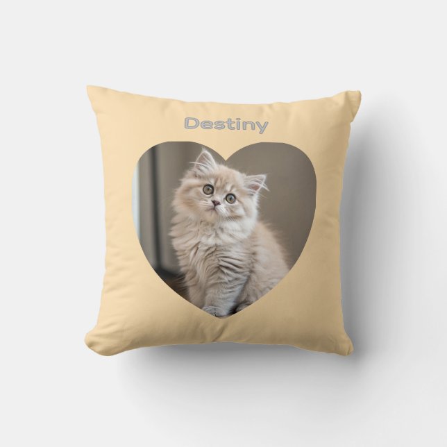 Heart-Shaped Cat Design Kissen (Vorderseite)
