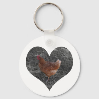 Heart Shaped Chicken Schlüsselanhänger