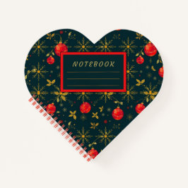 Heart Shaped Christmas Ornaments Notebook Notizbuch