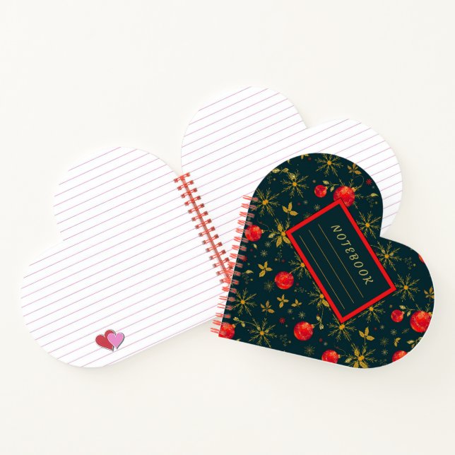 Heart Shaped Christmas Ornaments Notebook Notizbuch (Innenseite)