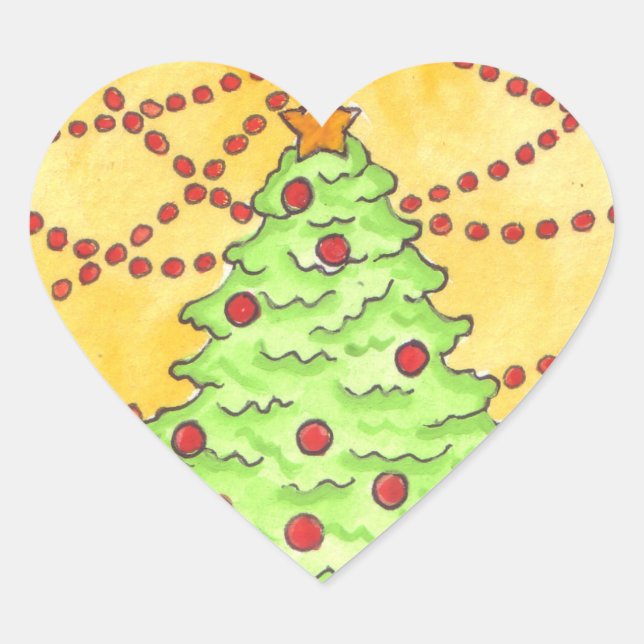 Heart Shaped Christmas Sticker (Vorderseite)