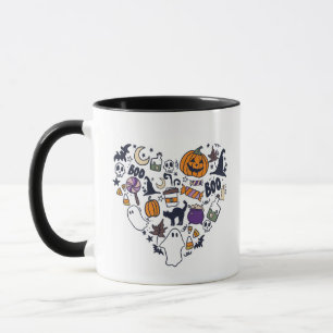 Heart Shaped Collection Hexen Pumpkins Halloween Tasse