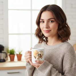 Heart-Shaped Dog Design – “Happiness on Four Paws” Jumbo-Tasse